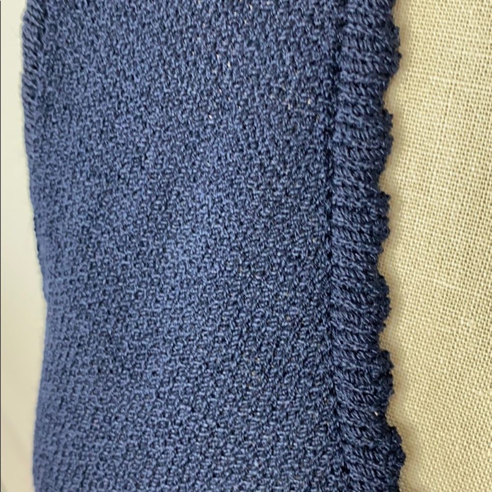 Vintage St. John navy blue knit retro mod top P S - Picture 4 of 9